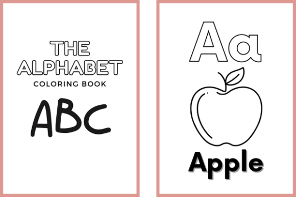 Download Pink-White Simple Alphabet Coloring Book - K Collection