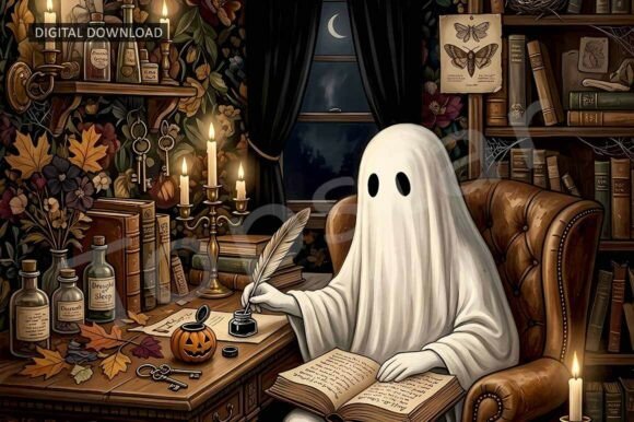 Download Spooky Library Decor Halloween Wall Art - K Collection
