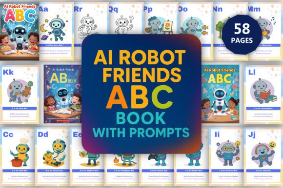 Download AI Robot Friends ABC Book with Prompts - K Collection