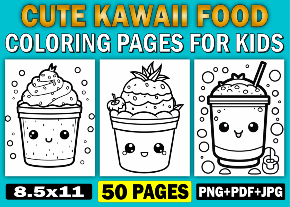 Download Cute Kawaii Food Coloring Pages for Kids - K Collection