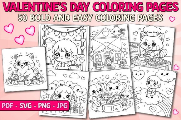 Download Valentine's Day Easy Bold Coloring Book - K Collection