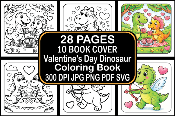 Download Valentine's Day Dinosaur Coloring Book - K Collection