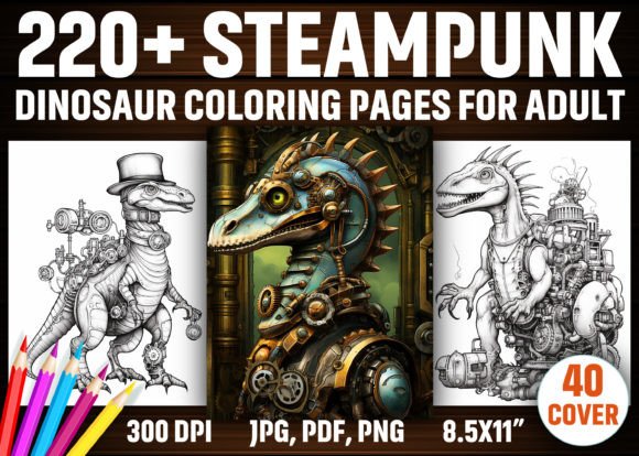 Download 220+ Steampunk Dinosaur Coloring Pages - Premium Resources