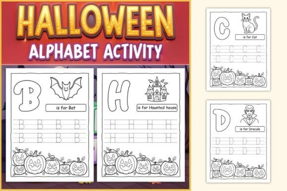 Download Halloween Alphabet Tracing Worksheets - K Collection