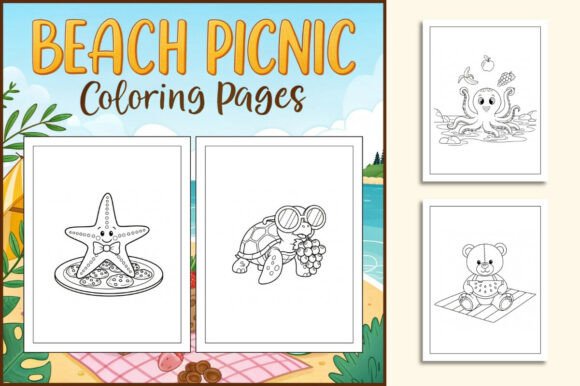 Download Beach Picnic Coloring Pages for Kids - K Collection