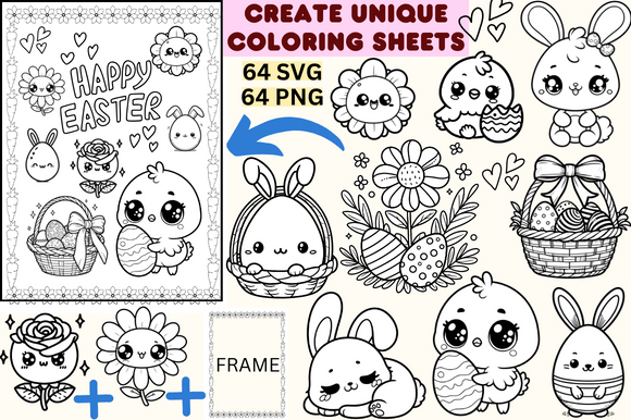 Download Easter Cliparts Black and White SVG PNG - K Collection