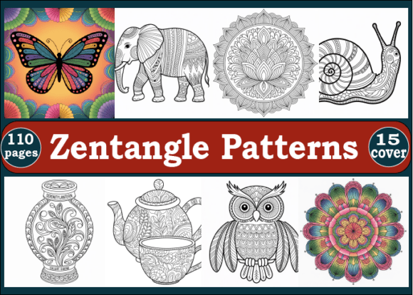 Download Zentangle Patterns Adults Coloring Book - K Collection