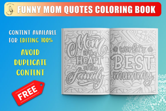 Download Funny Mom Quotes Coloring Book SVG - K Collection