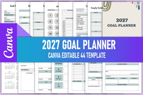 Download Editable 2027 Goal Planner KDP Interiors - K Collection