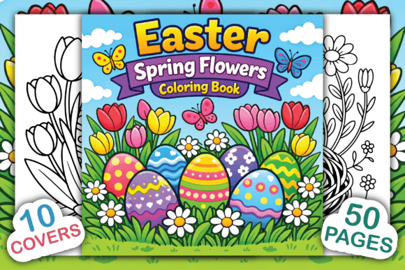 Download Easter Spring Flowers Coloring Book - K Collection