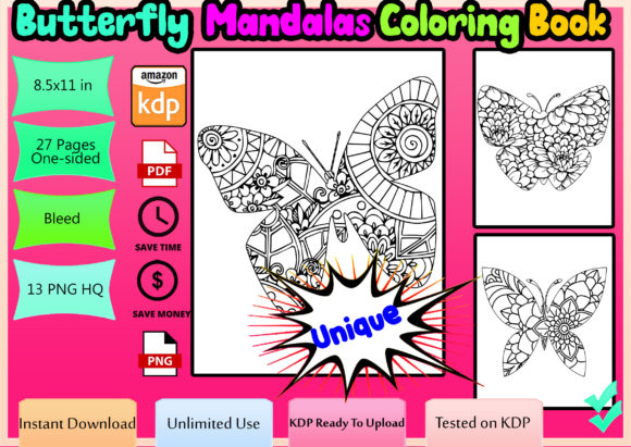 Download Butterflies for Coloring Book Kdp - K Collection