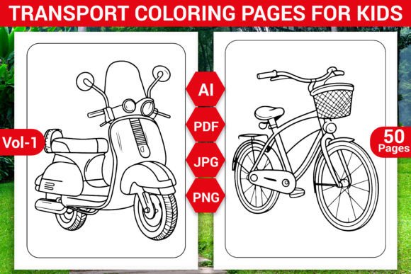 Download TRANSPORT COLORING PAGES for KIDS - K Collection