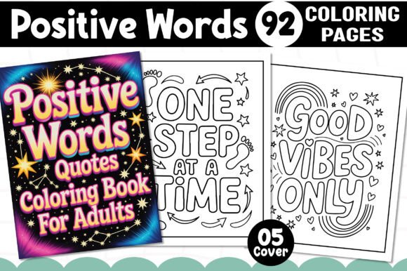 Download Positive Words Coloring Book for Adults - K Collection