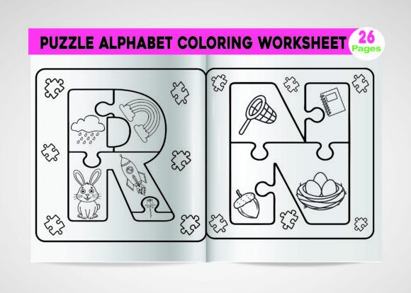 Download Letter Puzzle Alphabet with Objects Prek - K Collection