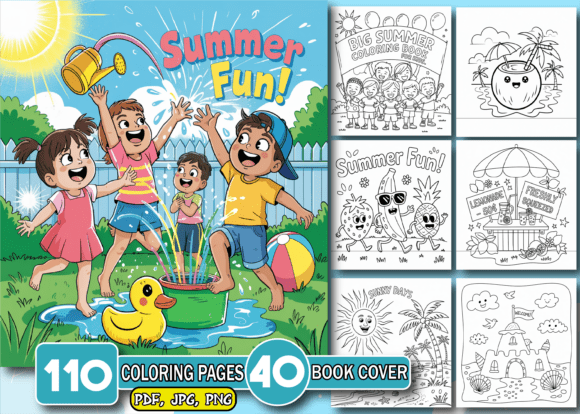 Download Big Summer Fun Coloring Pages for Kids - K Collection
