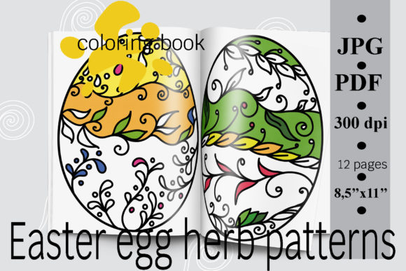 Download Easter Egg Herb Patterns Coloring Book - K Collection