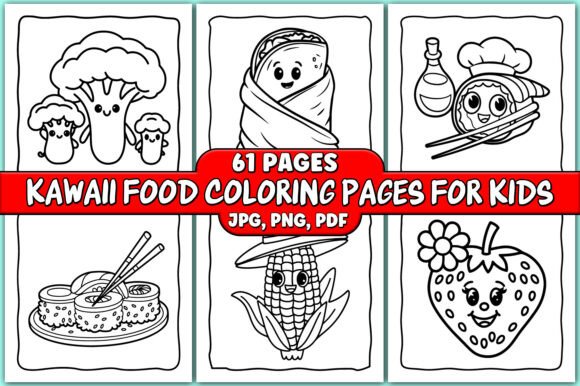 Download Cute Kawaii Food Coloring Pages for Kids - K Collection
