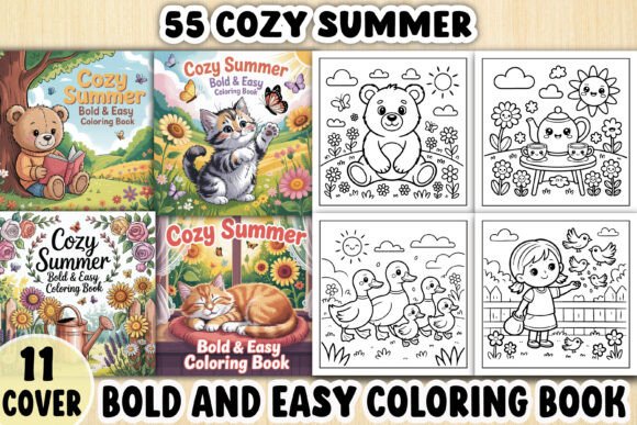 Download 55 Cozy Summer Coloring Pages for Book - K Collection