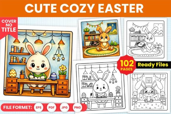 Download Cute Cozy Easter Coloring Book for Teens - K Collection