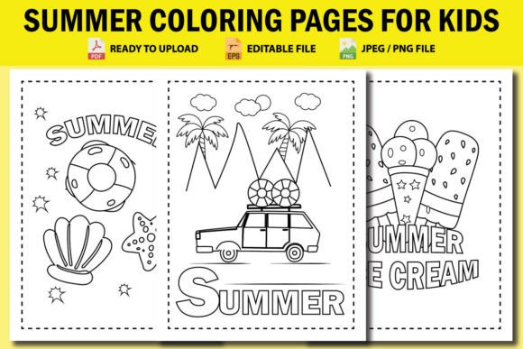 Download Summer Coloring Pages for Kids - K Collection