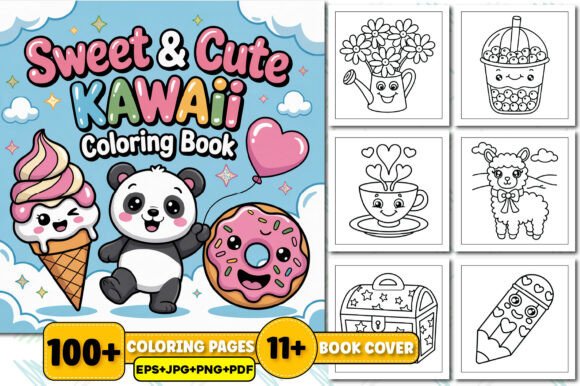 Download Sweet &amp; Cute Kawaii Coloring Book Kids - K Collection
