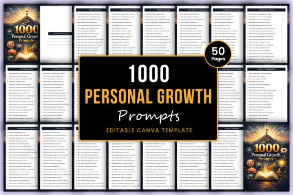 Download 1000 Personal Growth Prompts Canva Kdp - K Collection