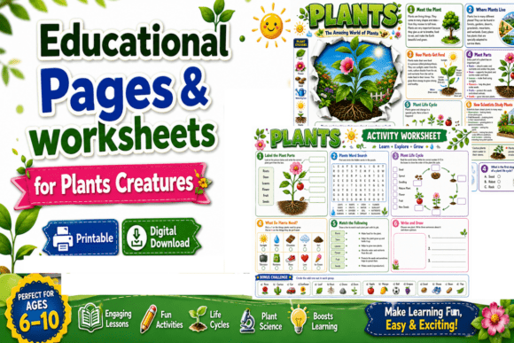 Download Plants Educational Pages &amp; Worksheets - K Collection