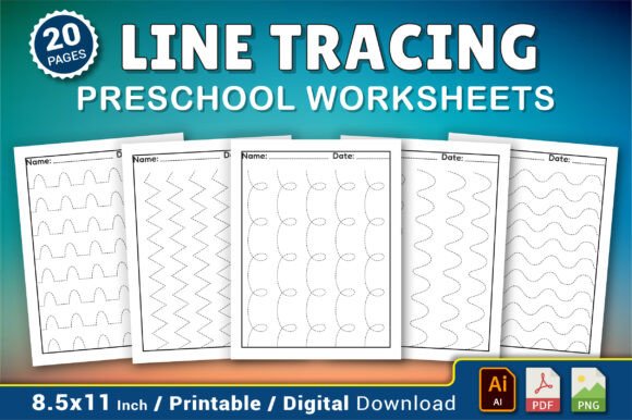 Download Preschool Line Tracing Worksheets - K Collection