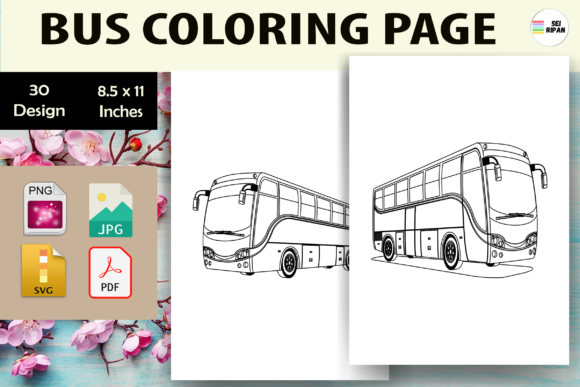 Download Bus Coloring Page - KDP - Bus coloring page Collection