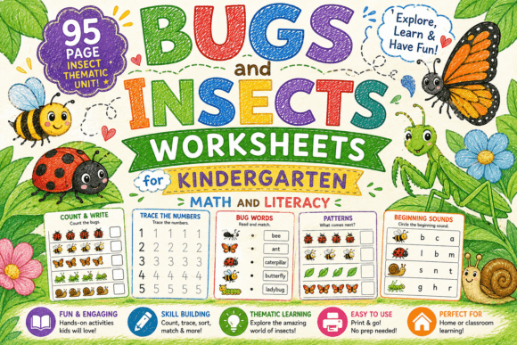 Download Bugs and Insects Worksheets for K - K Collection